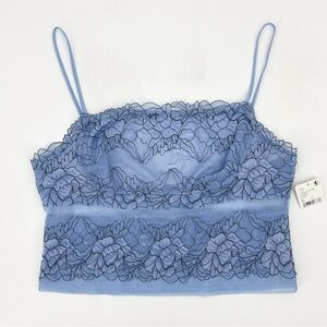 NWT Intimately Free People Double Date Embroidered Mesh Crop Camisole Top XL